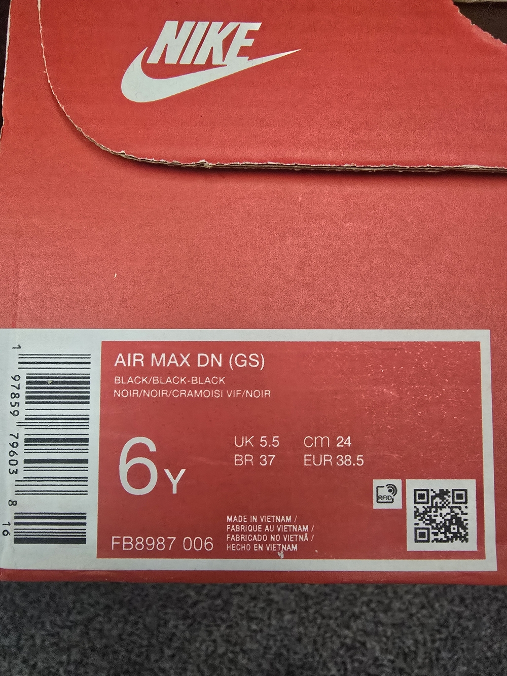 Nike Kids' Air Max DN (GS) Black Youth Sneakers